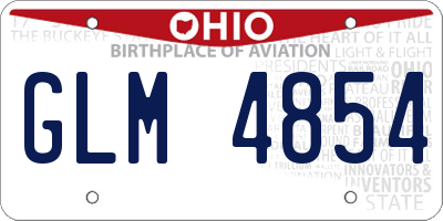 OH license plate GLM4854