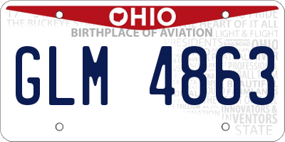 OH license plate GLM4863