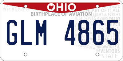 OH license plate GLM4865