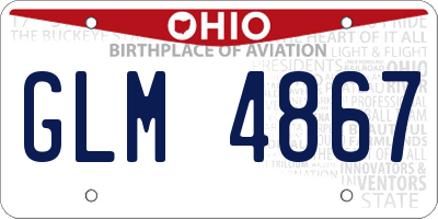 OH license plate GLM4867