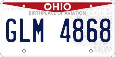 OH license plate GLM4868