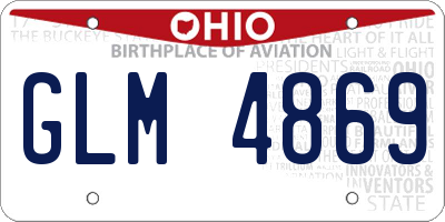 OH license plate GLM4869