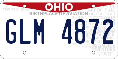 OH license plate GLM4872