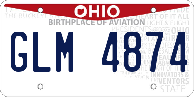 OH license plate GLM4874
