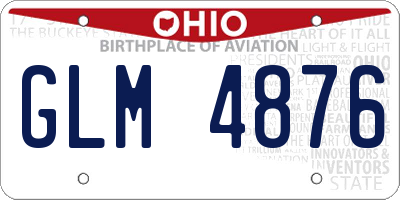 OH license plate GLM4876