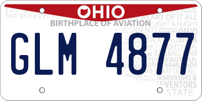 OH license plate GLM4877