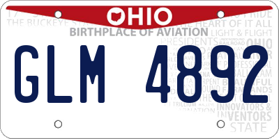OH license plate GLM4892