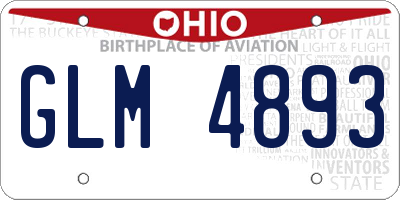 OH license plate GLM4893