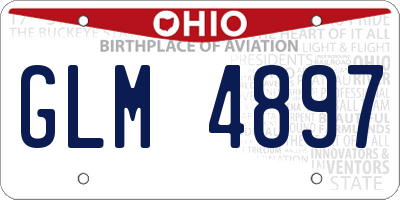 OH license plate GLM4897