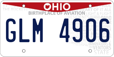 OH license plate GLM4906