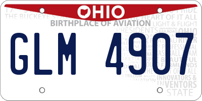 OH license plate GLM4907