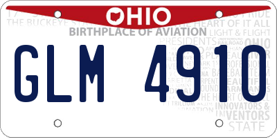 OH license plate GLM4910