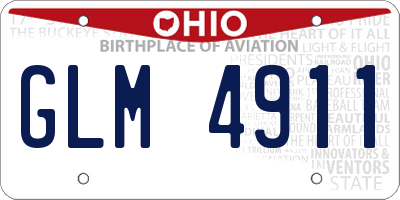 OH license plate GLM4911