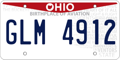 OH license plate GLM4912