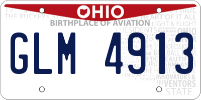 OH license plate GLM4913