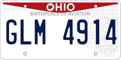 OH license plate GLM4914