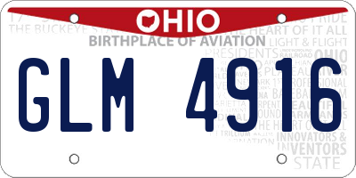 OH license plate GLM4916