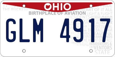 OH license plate GLM4917