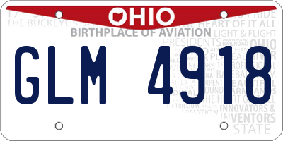 OH license plate GLM4918