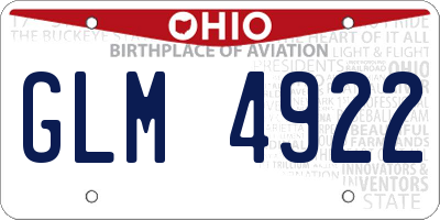 OH license plate GLM4922
