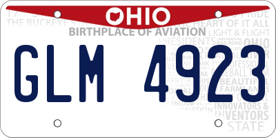OH license plate GLM4923