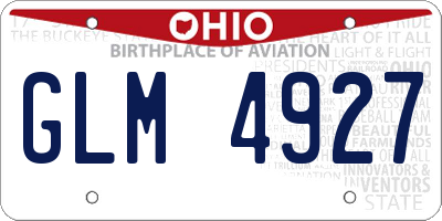 OH license plate GLM4927