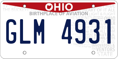 OH license plate GLM4931