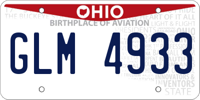 OH license plate GLM4933