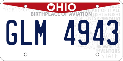 OH license plate GLM4943