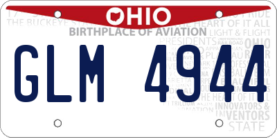 OH license plate GLM4944