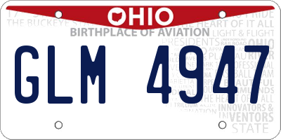 OH license plate GLM4947