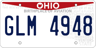 OH license plate GLM4948