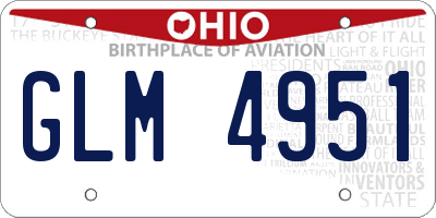 OH license plate GLM4951