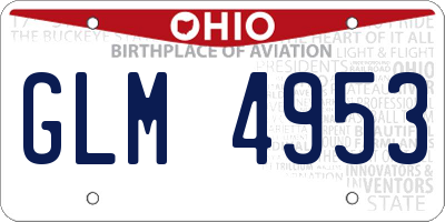 OH license plate GLM4953