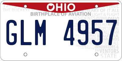 OH license plate GLM4957