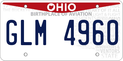 OH license plate GLM4960
