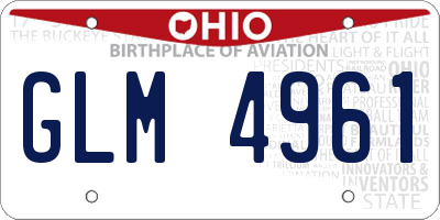 OH license plate GLM4961