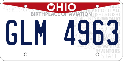OH license plate GLM4963