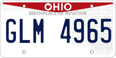 OH license plate GLM4965