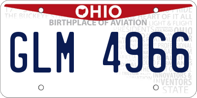 OH license plate GLM4966