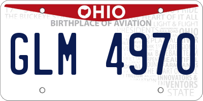 OH license plate GLM4970