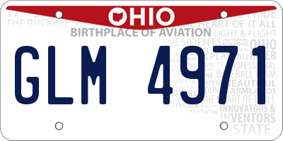 OH license plate GLM4971