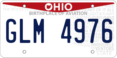OH license plate GLM4976
