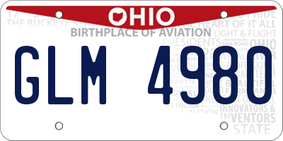 OH license plate GLM4980