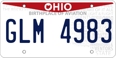 OH license plate GLM4983