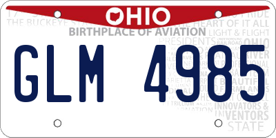 OH license plate GLM4985
