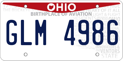 OH license plate GLM4986