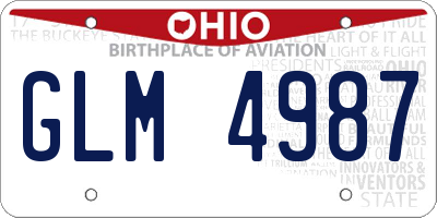 OH license plate GLM4987