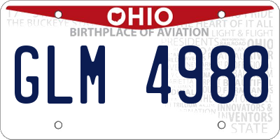 OH license plate GLM4988