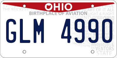 OH license plate GLM4990